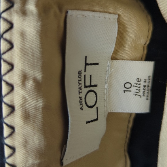 LOFT Straight Leg High Waist Black Trousers Women's size 10 - Picture 2 of 5